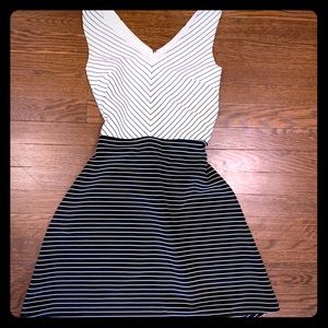 Loft Striped Black and White Dress size 0